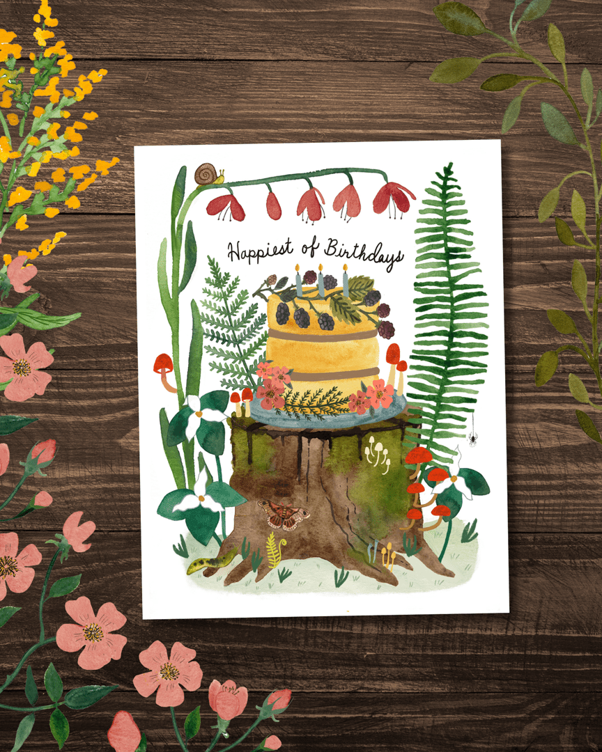 Blackberry Birthday Cake Card Greeting Card Little Truths Studio