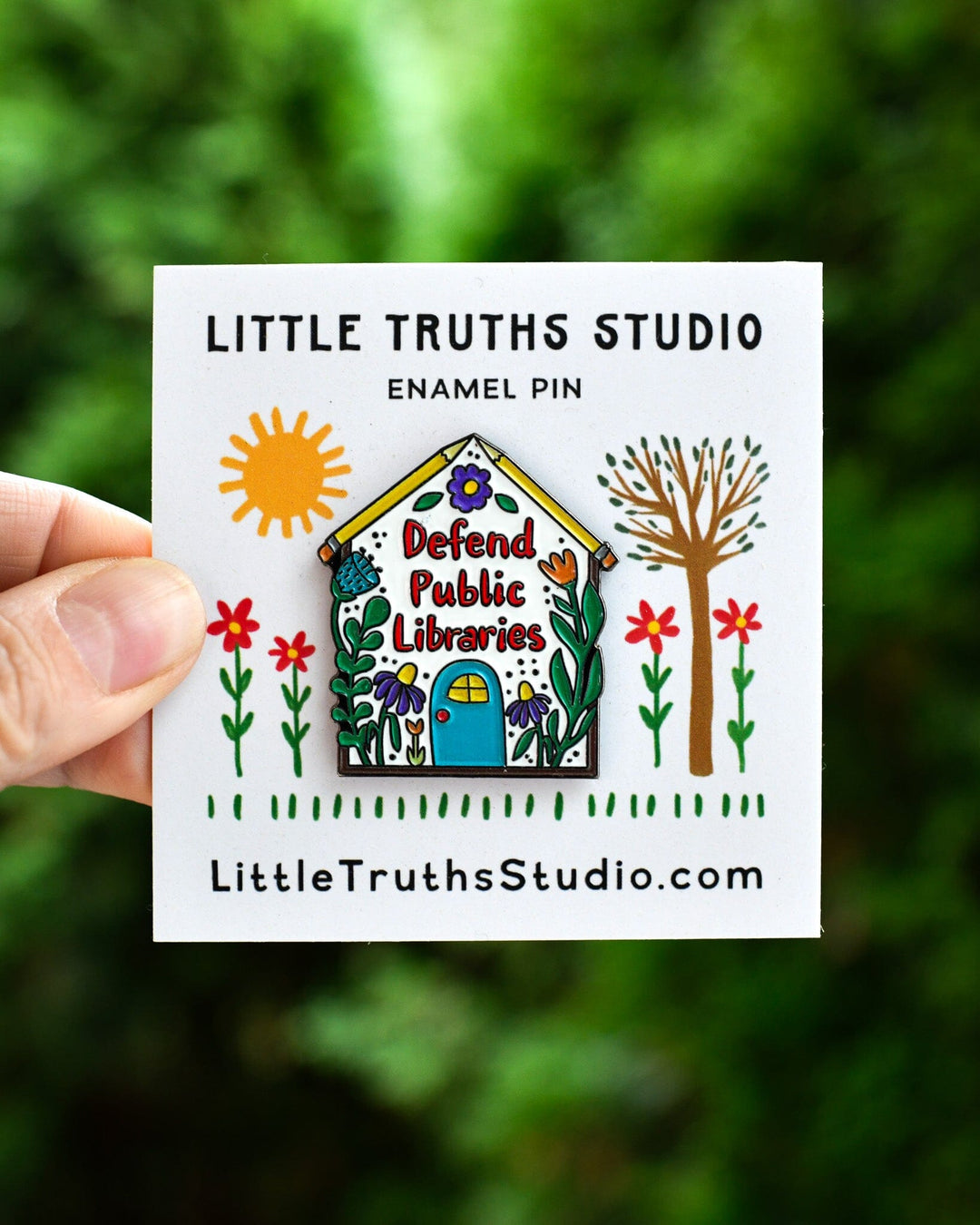 Defend Public Libraries Enamel Pin enamel pin Little Truths Studio