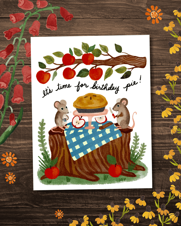 It's Time For Birthday Pie Greeting Card Greeting Card Little Truths Studio