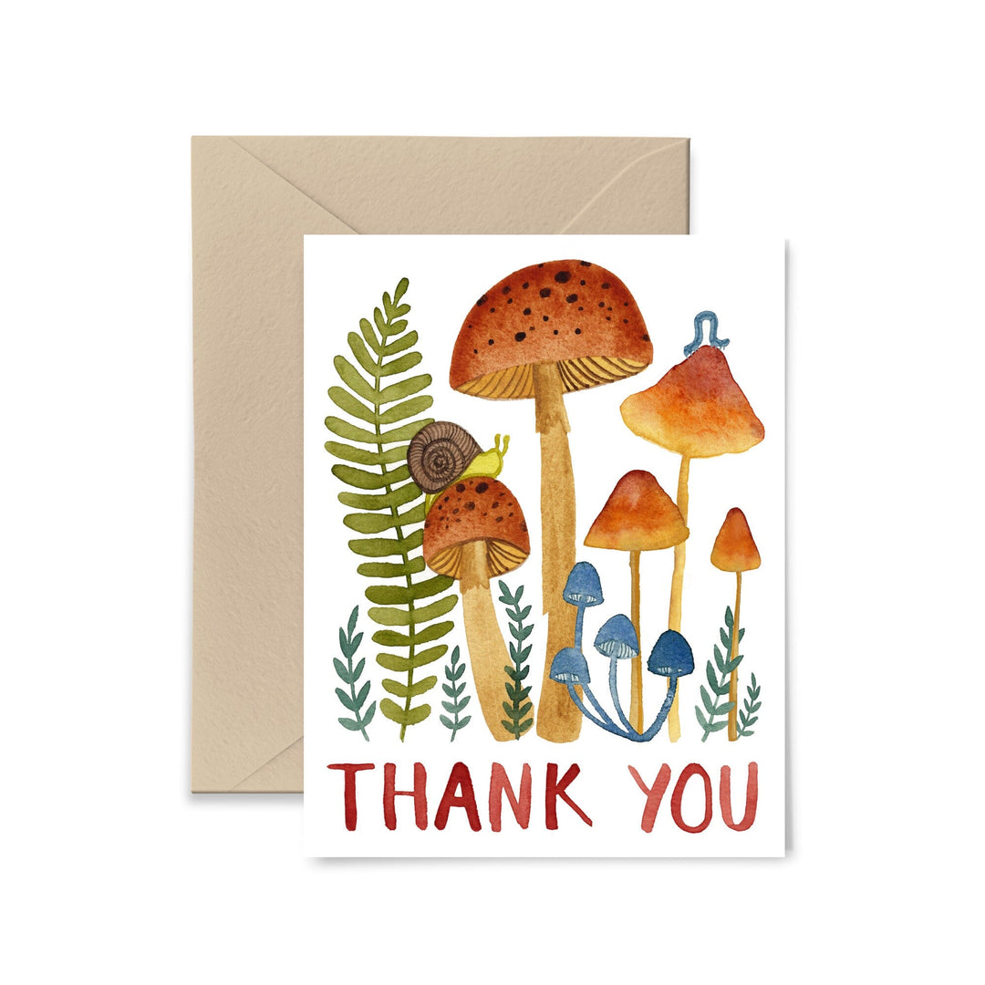 Orange Mushroom Thank You Card Greeting Card Little Truths Studio
