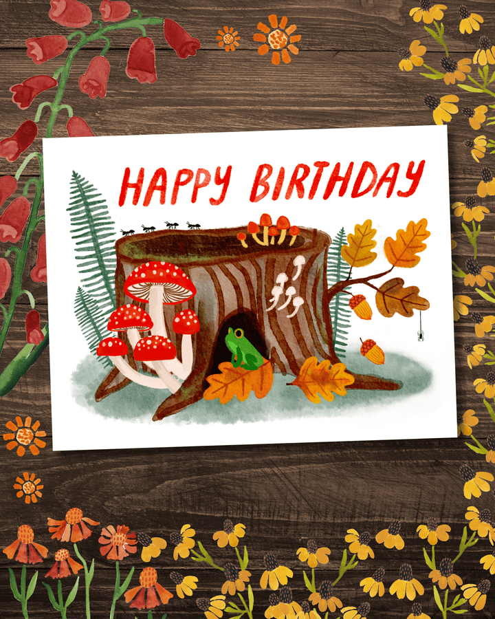 Woodland Frog Birthday Card Greeting Card Little Truths Studio