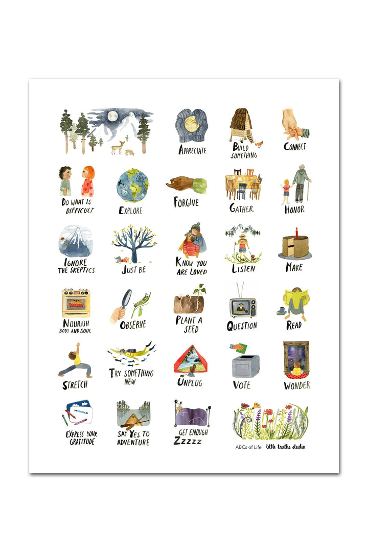 ABCs of Life Art Print Art Prints Little Truths Studio