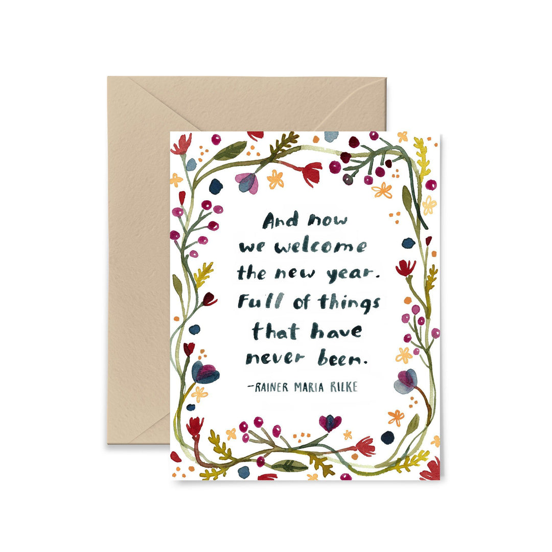 And Now We Welcome The New Year Greeting Card Greeting Card Little Truths Studio