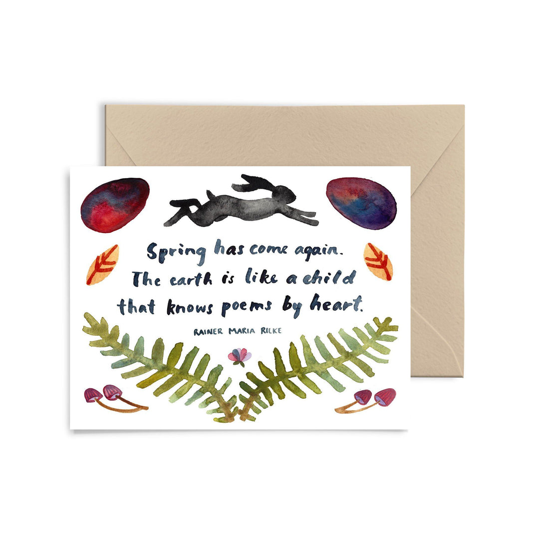 Black Rabbit Spring Greeting Card Greeting Card Little Truths Studio