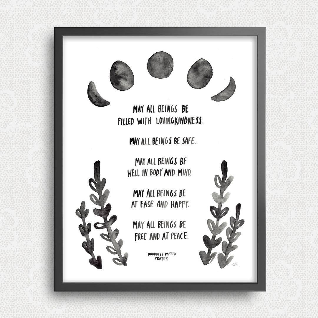 Buddhist Metta Prayer Art Print Art Prints Little Truths Studio
