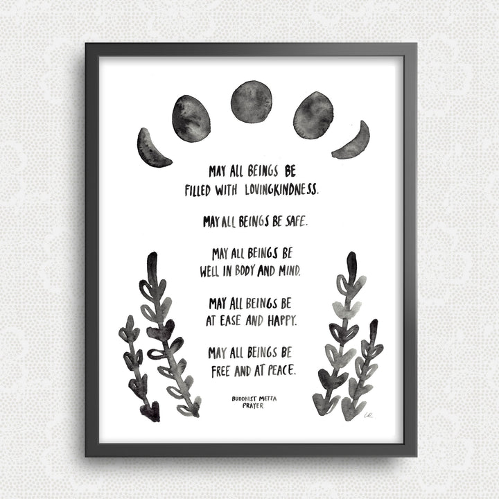 Buddhist Metta Prayer Art Print Art Prints Little Truths Studio