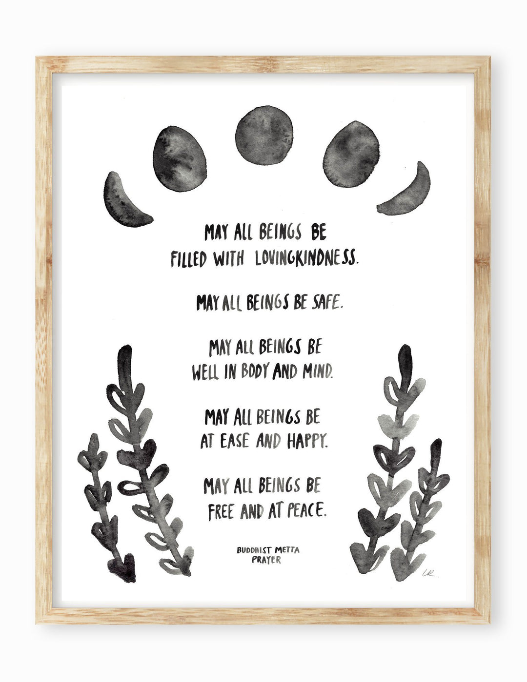 Buddhist Metta Prayer Art Print Art Prints Little Truths Studio
