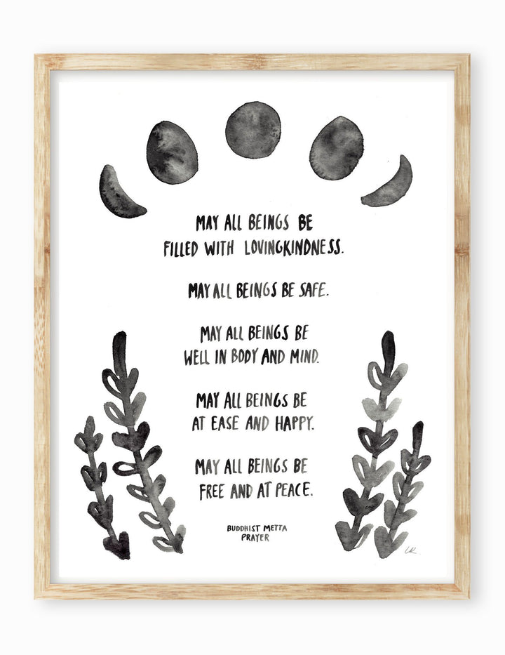 Buddhist Metta Prayer Art Print Art Prints Little Truths Studio