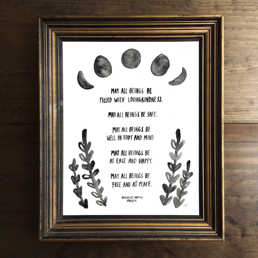 Buddhist Metta Prayer Art Print Art Prints Little Truths Studio