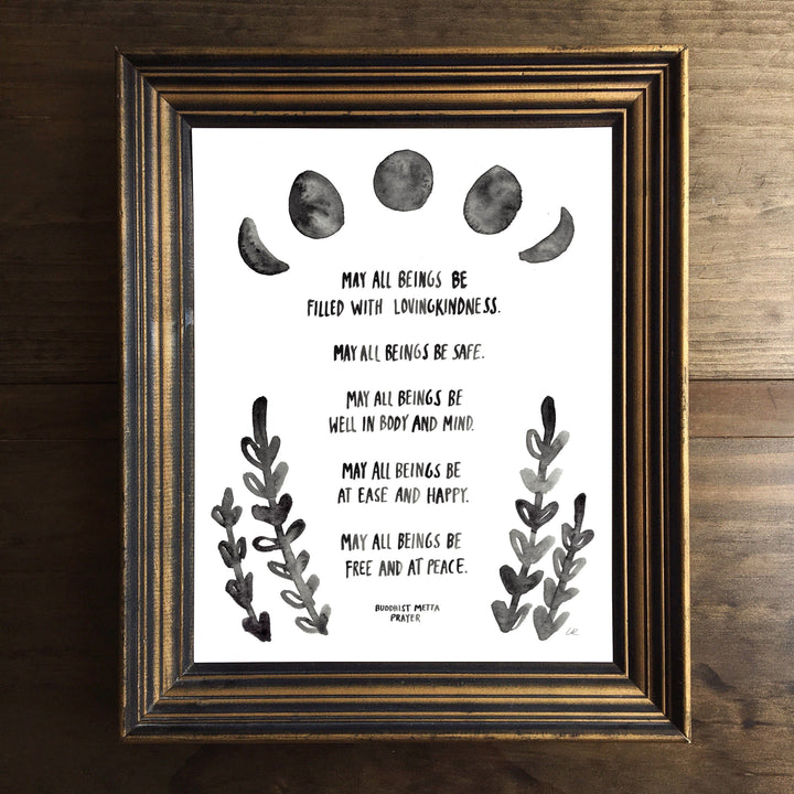 Buddhist Metta Prayer Art Print Art Prints Little Truths Studio