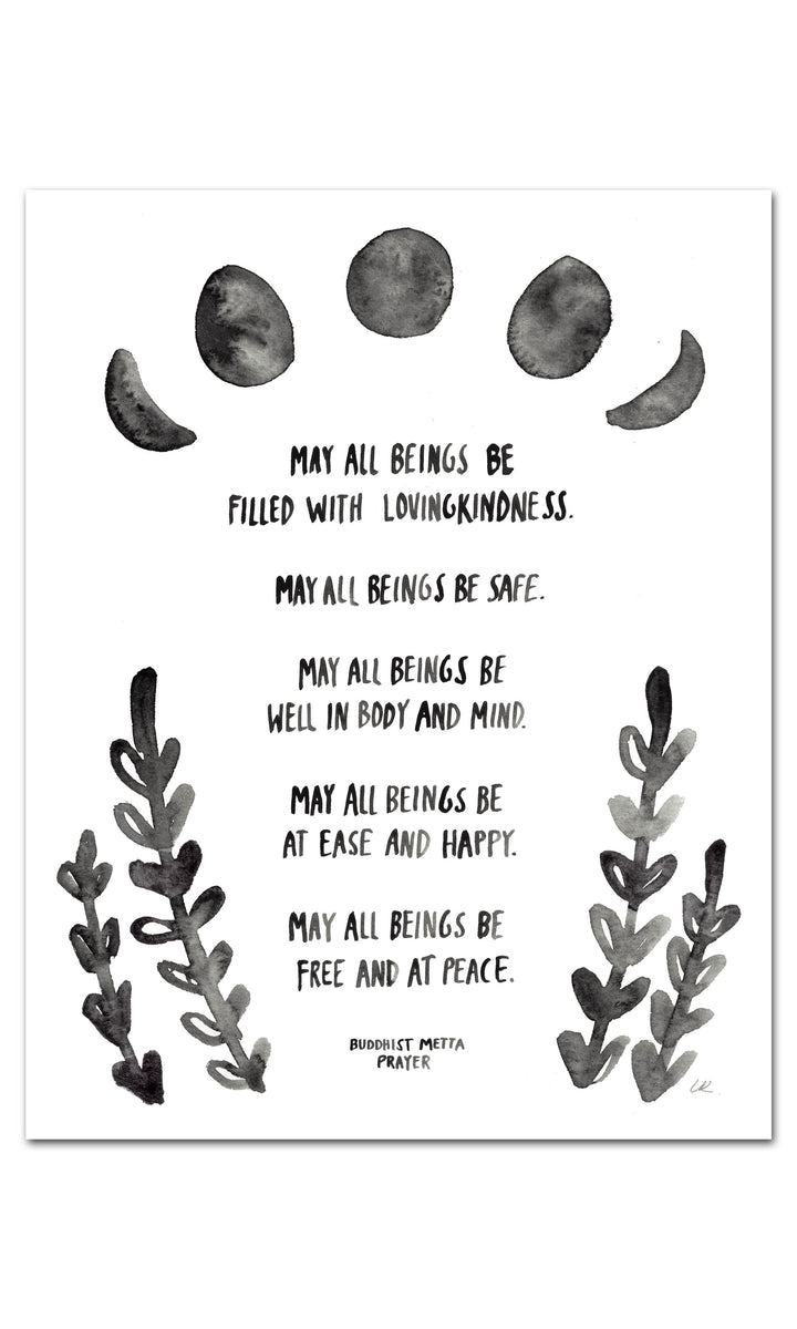Buddhist Metta Prayer Art Print Art Prints Little Truths Studio