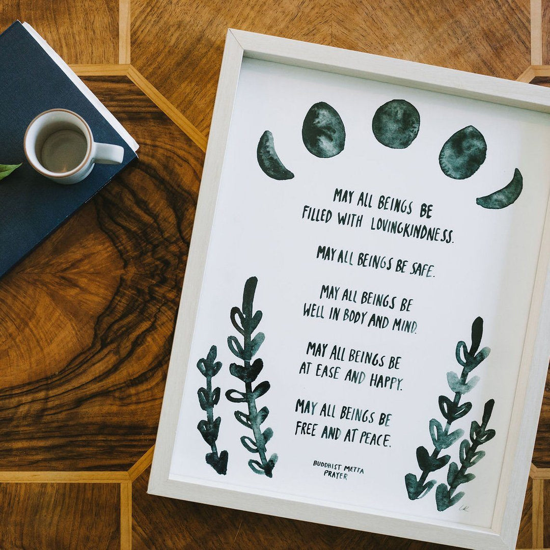 Buddhist Metta Prayer Art Print Art Prints Little Truths Studio