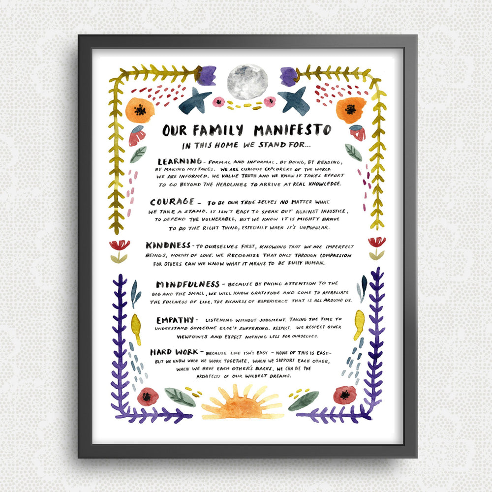 Family Manifesto Art Print Art Prints Little Truths Studio