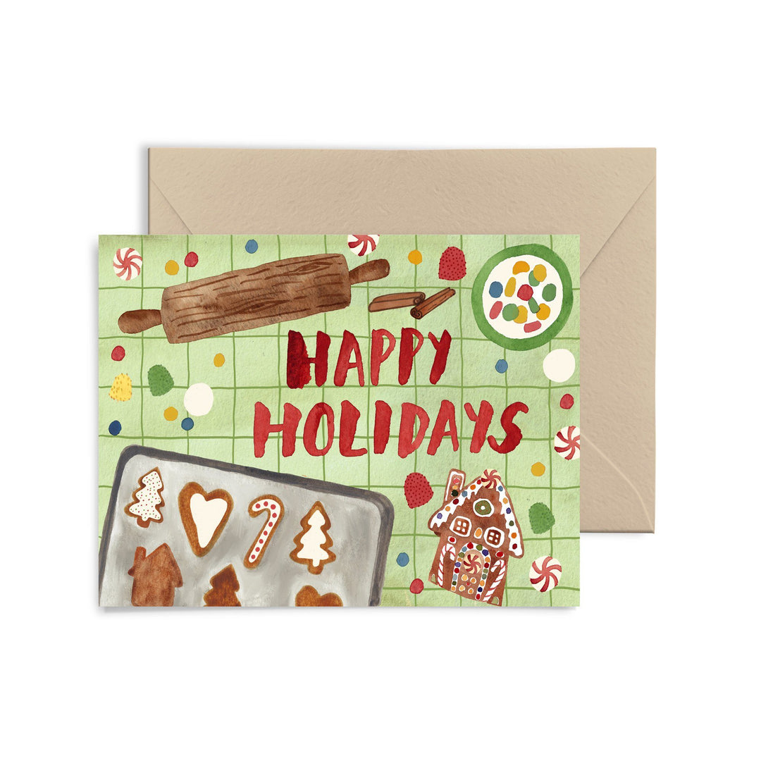 Happy Holidays (Cookie Baking) Greeting Card Greeting Card Little Truths Studio
