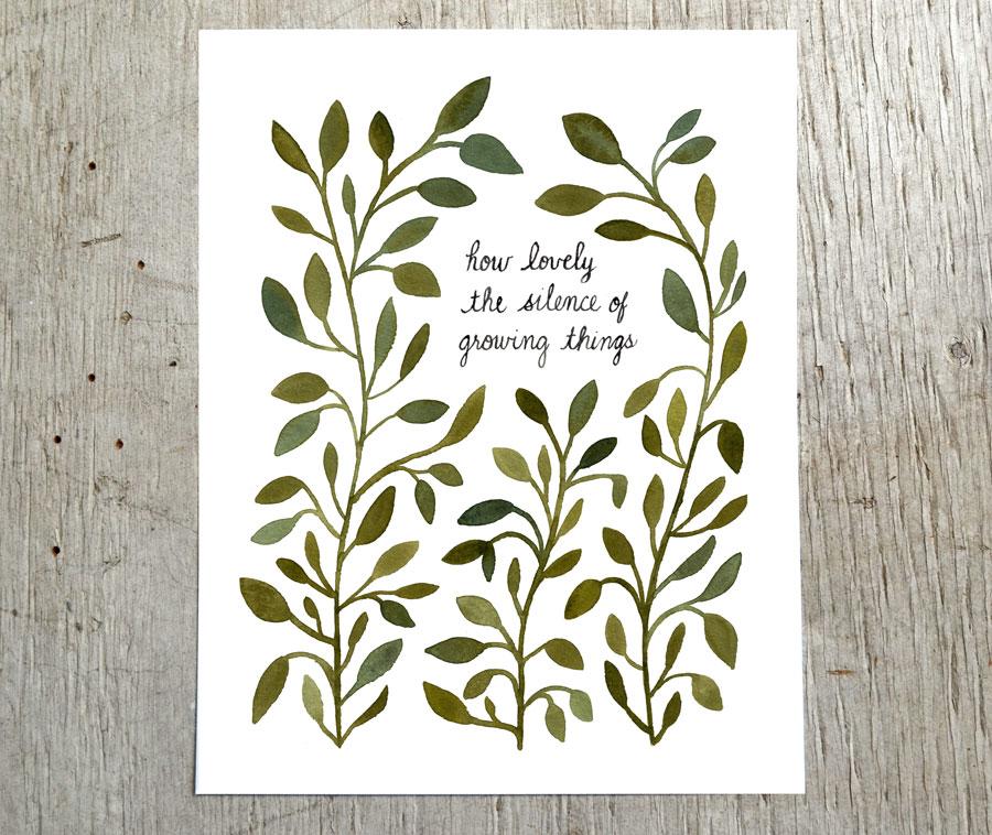 How Lovely the Silence of Growing Things Art Print Art Prints Little Truths Studio