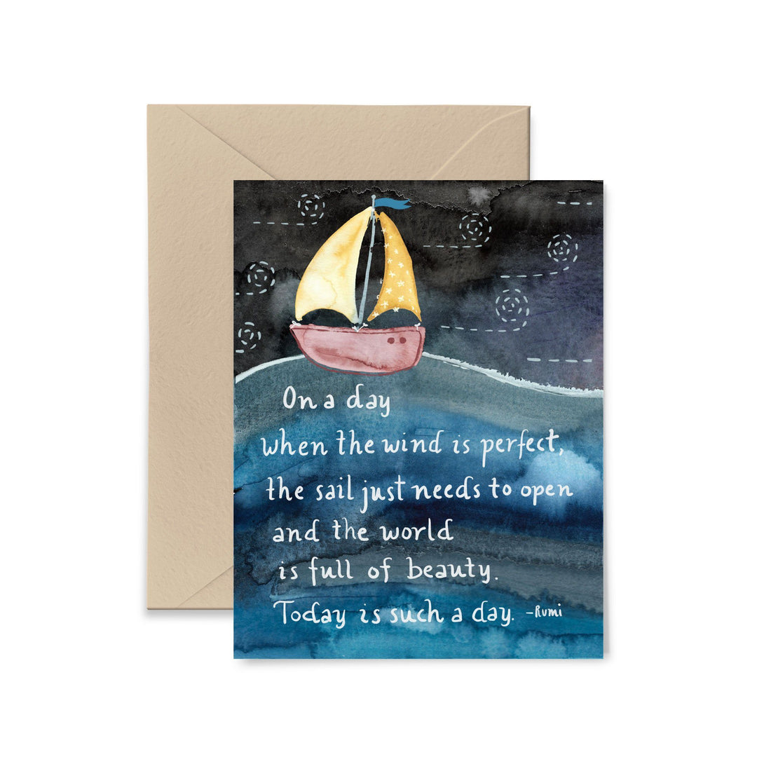 On A Day When The Wind Is Perfect Greeting Card Greeting Card Little Truths Studio