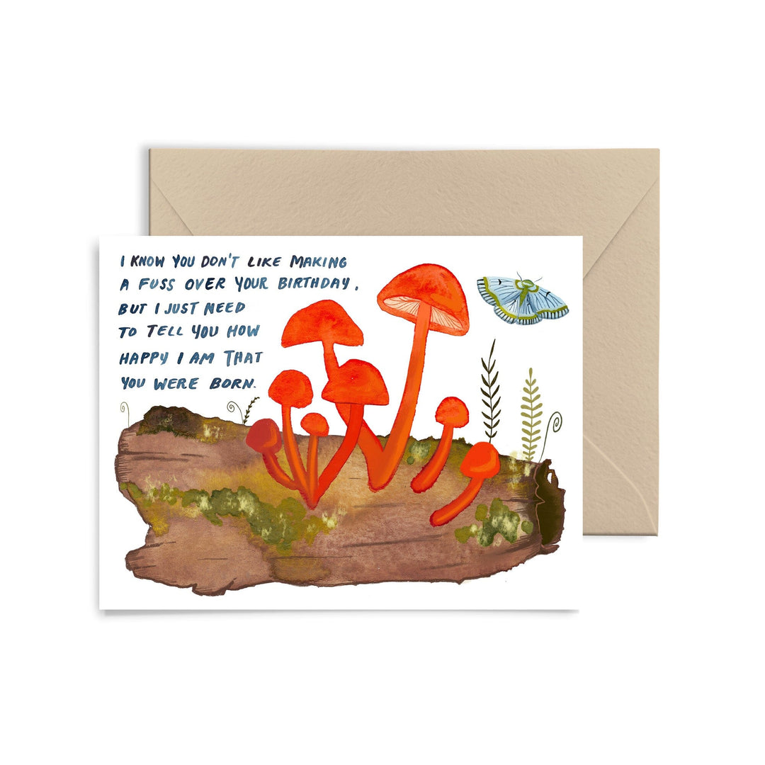 Orange Mushrooms Birthday Card Greeting Card Little Truths Studio 