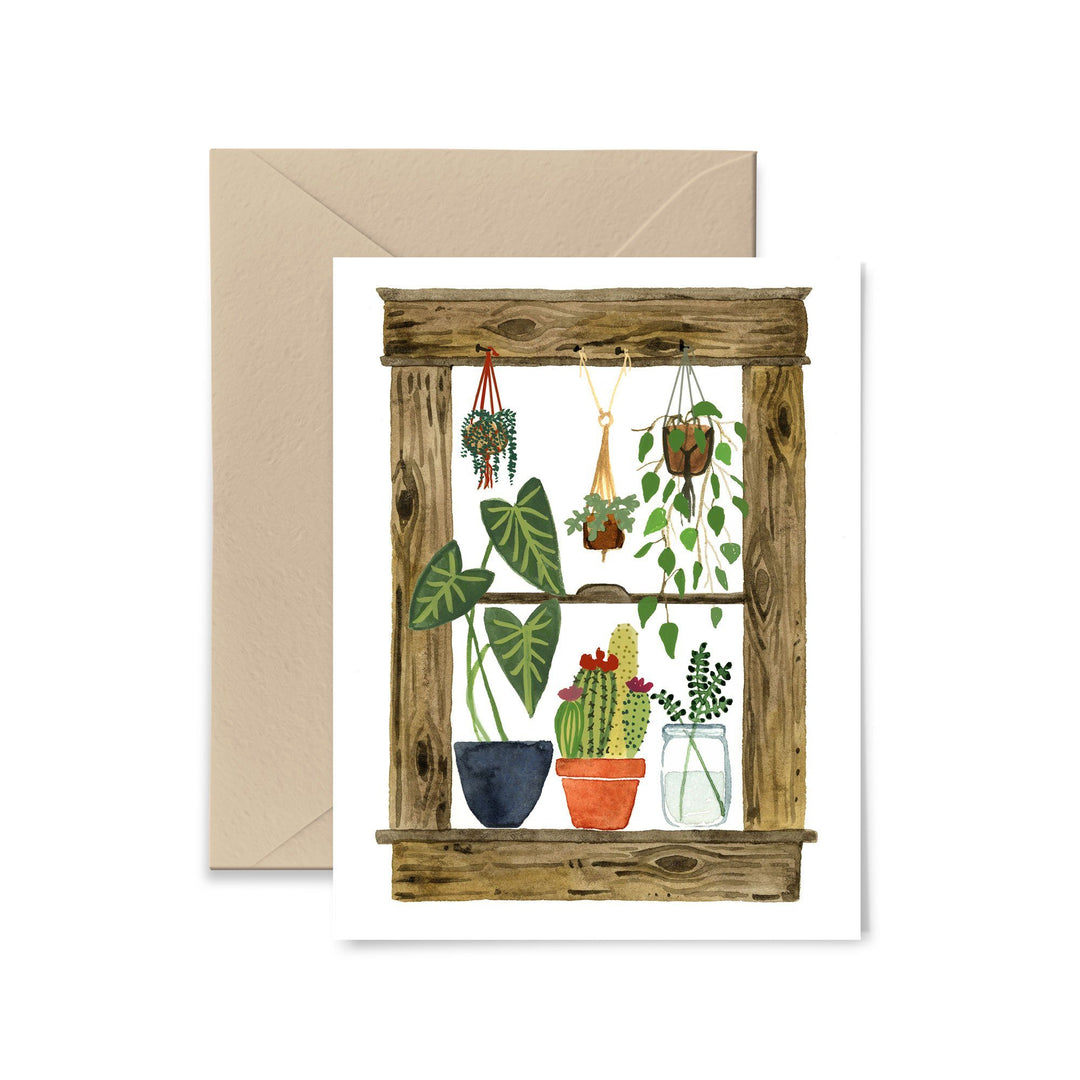 Plants Window Greeting Card Greeting Card Little Truths Studio