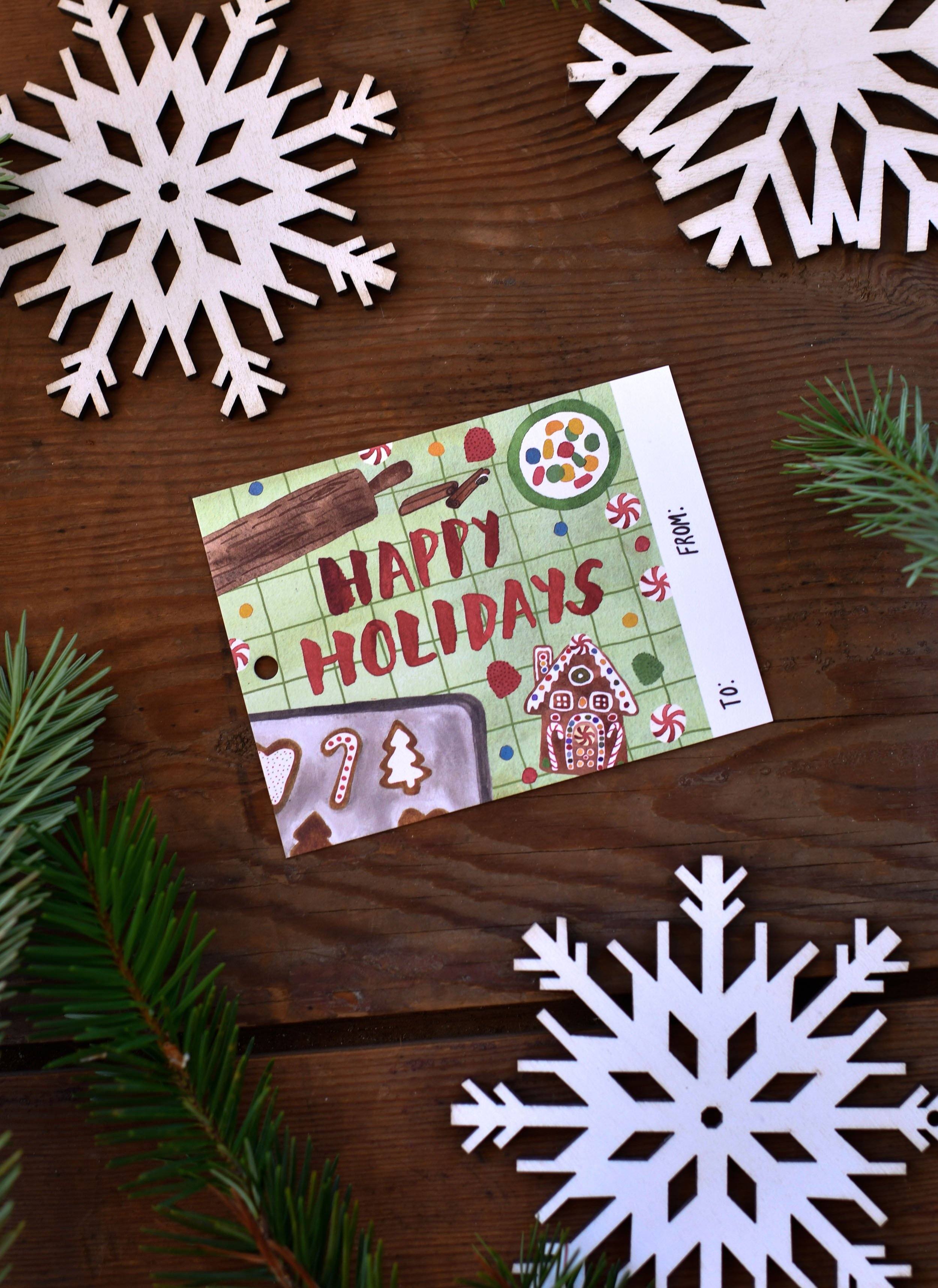 Set of 10 Botanical Holiday Gift Tags – Little Truths Studio