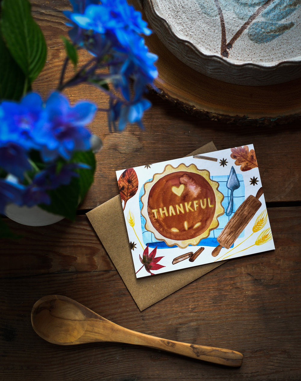 Thankful Pumpkin Pie Greeting Card Greeting Card Little Truths Studio
