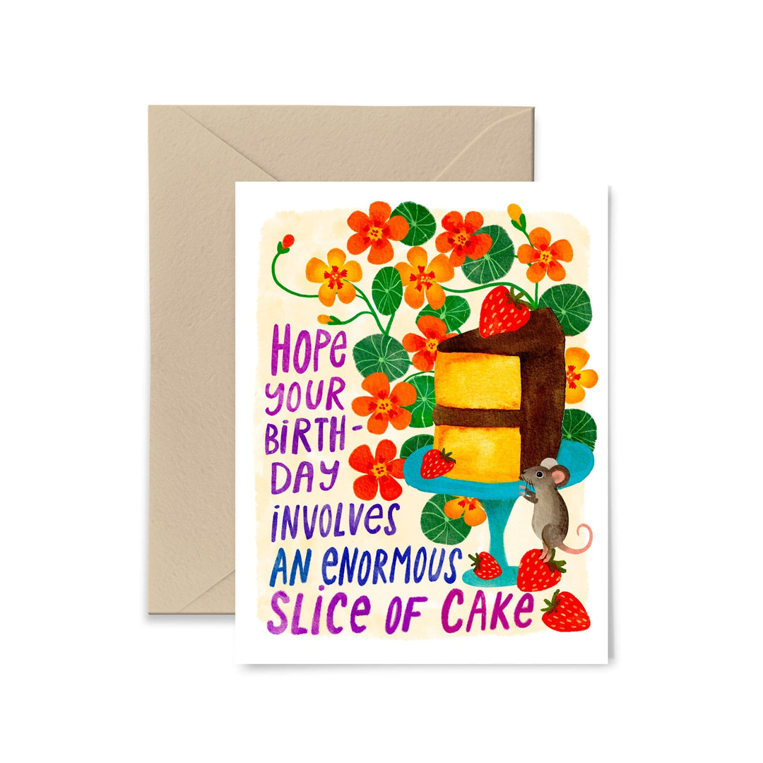 An Enormous Slice of Cake Card Greeting Card Little Truths Studio 