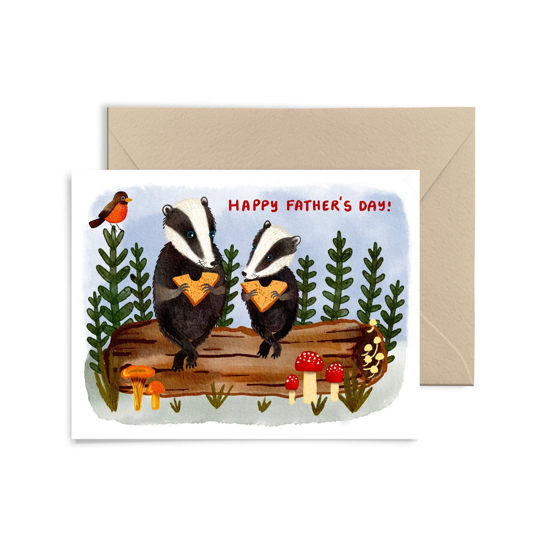 Badger Father's Day Card Greeting Card Little Truths Studio 