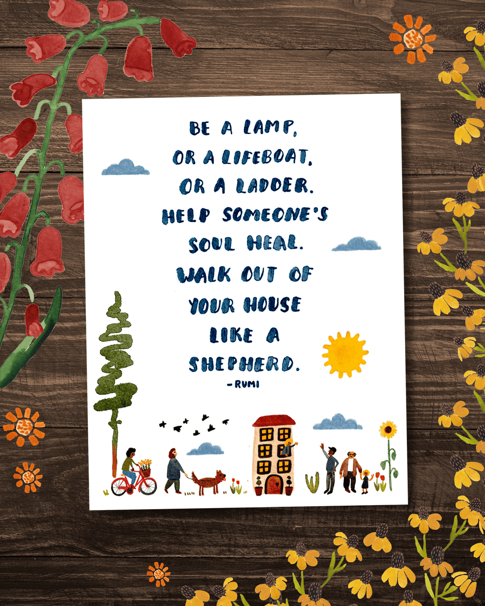 Be A Lamp Greeting Card Greeting Card Little Truths Studio 