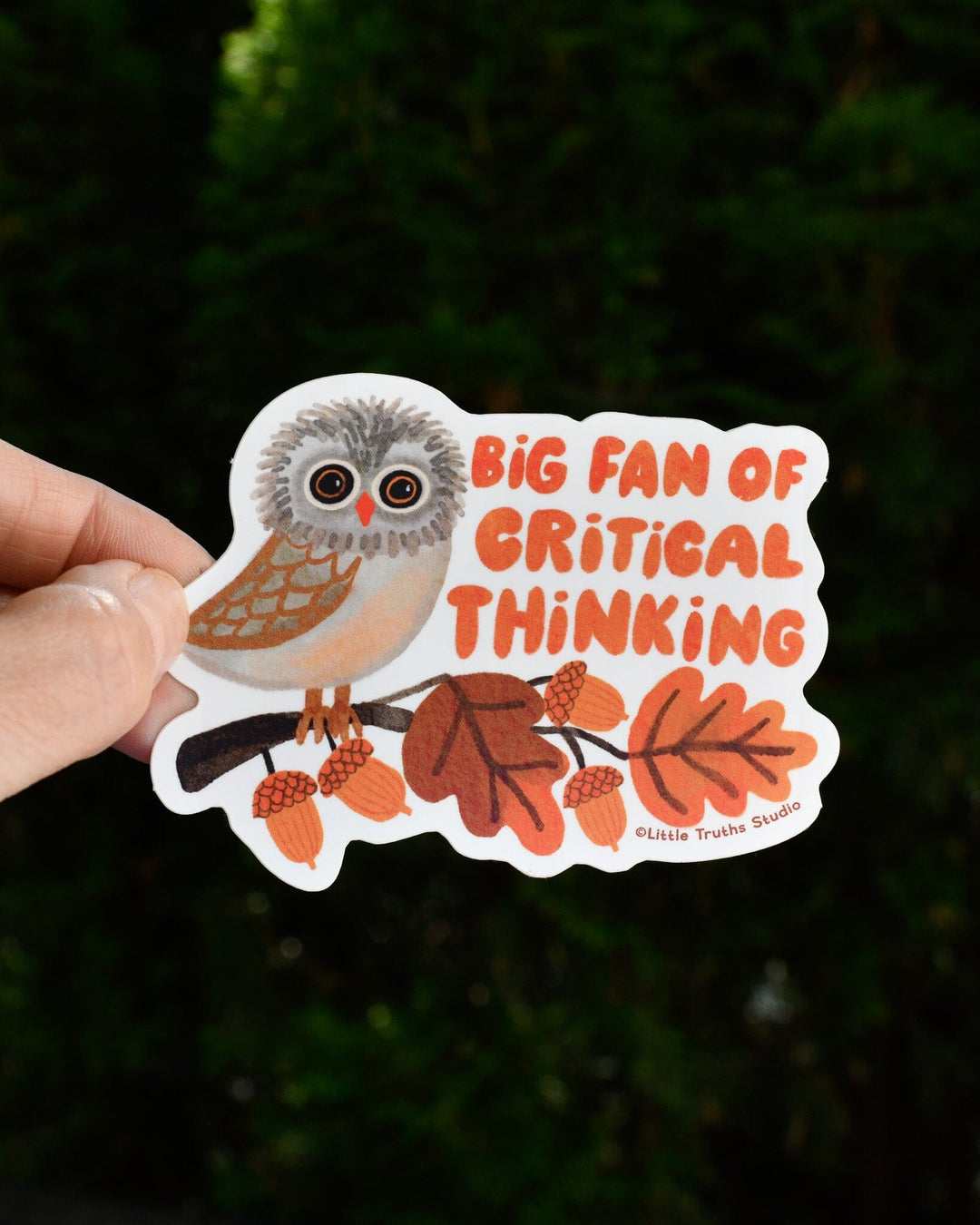 Big Fan Of Critical Thinking Sticker sticker Little Truths Studio 