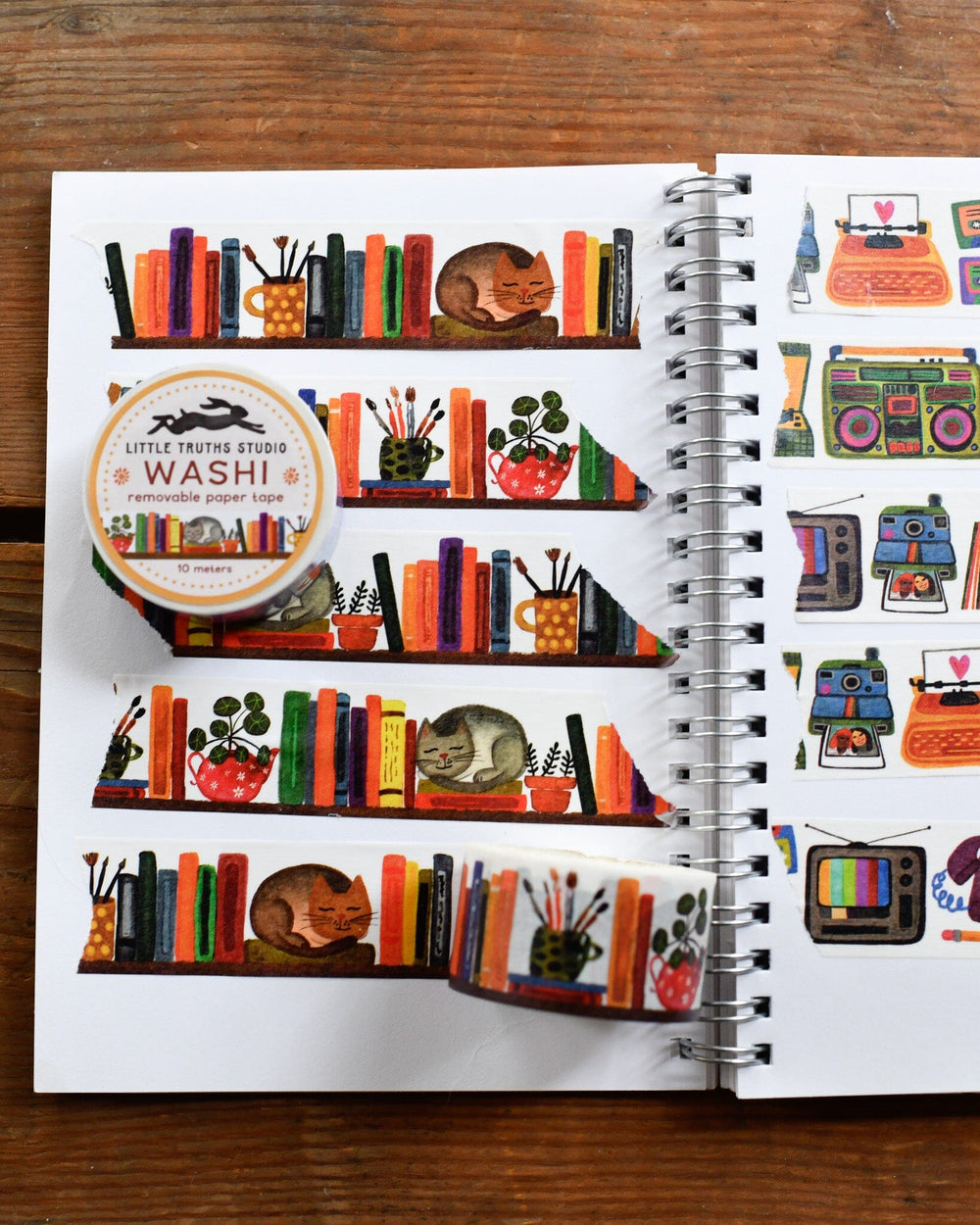 Books and Cats Washi Tape Washi Tape Little Truths Studio 