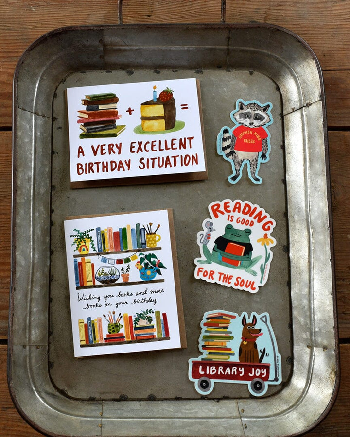 Books + Cake Card Greeting Card Little Truths Studio 