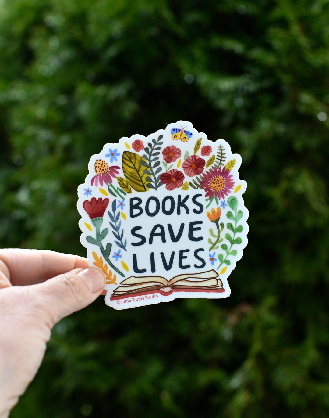 Books Save Lives Sticker sticker Little Truths Studio 