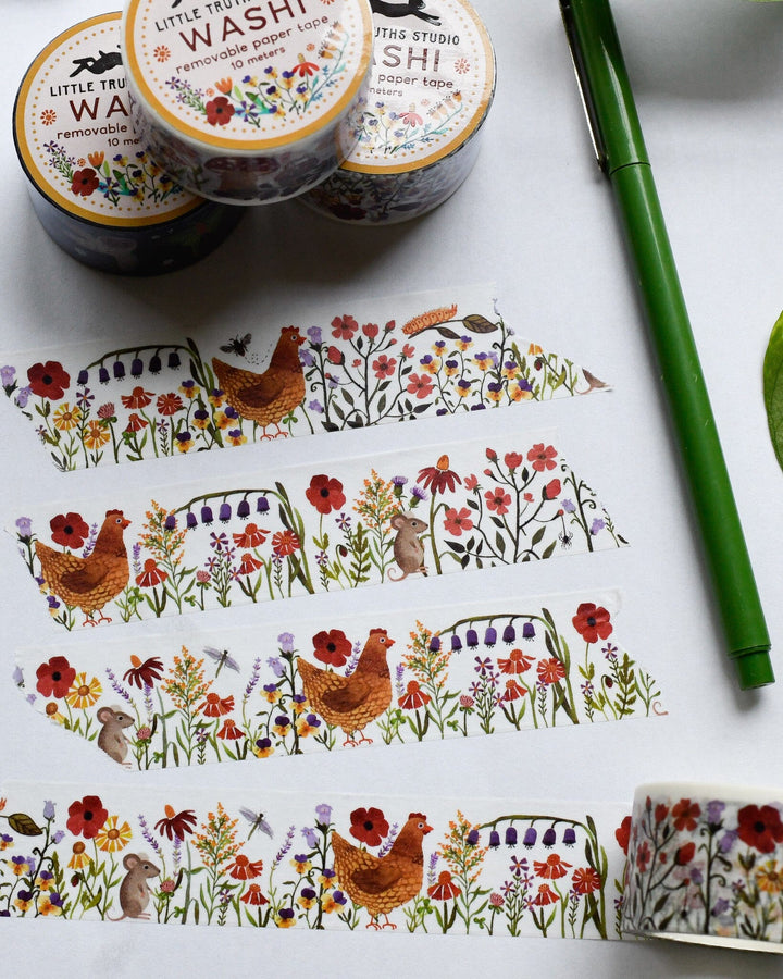 Chicken Wildflowers Washi Tape Washi Tape Little Truths Studio 