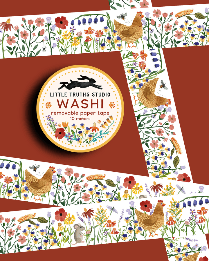 Chicken Wildflowers Washi Tape Washi Tape Little Truths Studio 