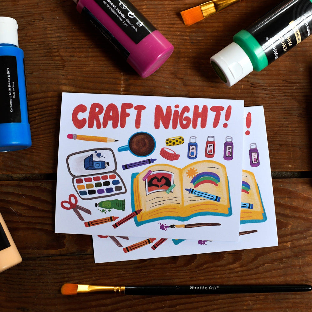 Craft Night Card Set of 8 Greeting Card Set Little Truths Studio 