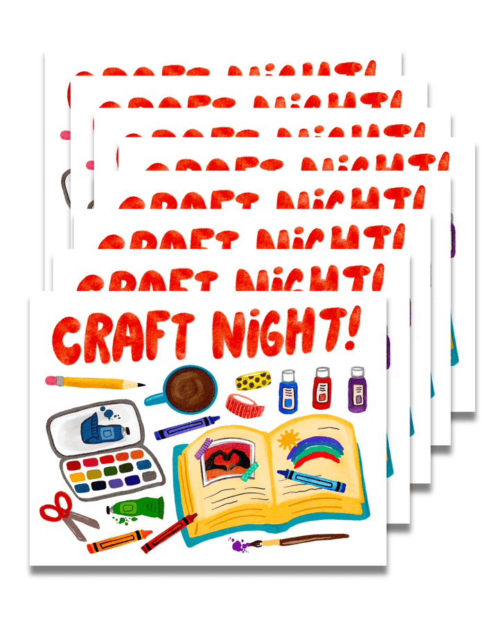 Craft Night Card Set of 8 Greeting Card Set Little Truths Studio 