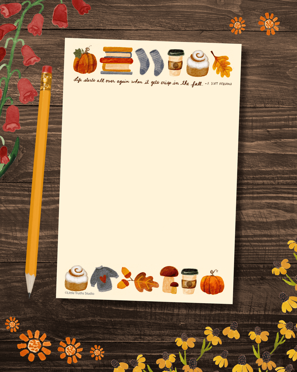 Crisp In The Fall Notepad Notepad Little Truths Studio 