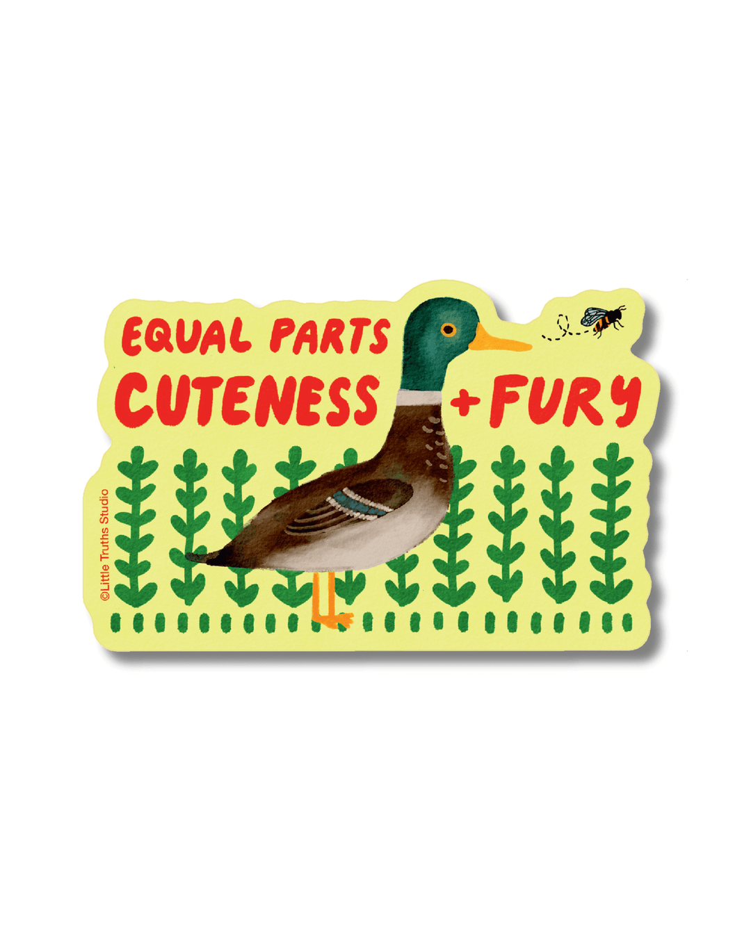 Equal Parts Cuteness and Fury Sticker sticker Little Truths Studio 