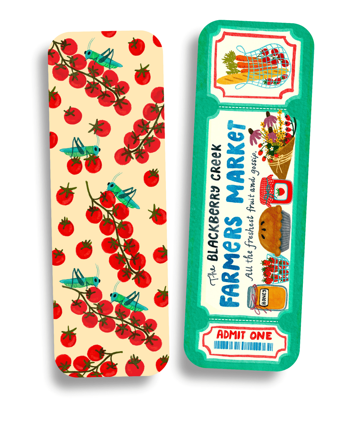 Farmers Market Bookmark Set Bookmark Little Truths Studio 