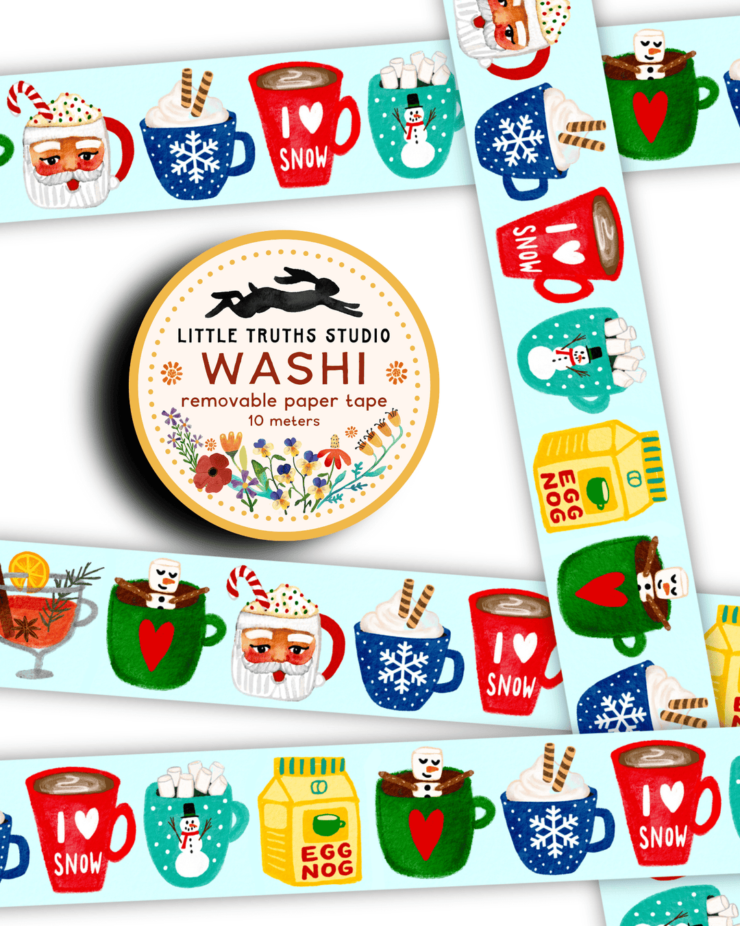 Festive Holiday Drinks Washi Tape PRE_ORDER Washi Tape Little Truths Studio 