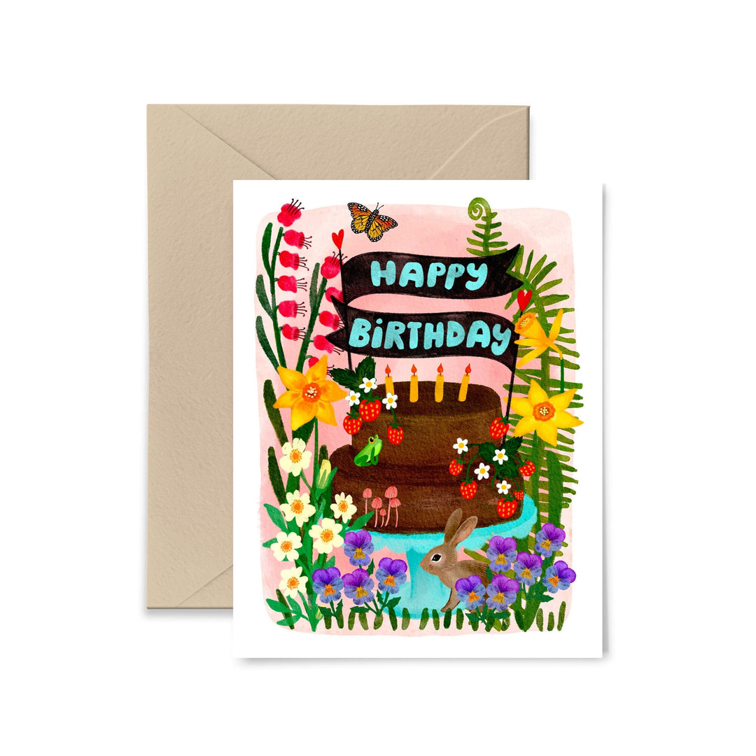 Flowers and Cake Card Greeting Card Little Truths Studio 