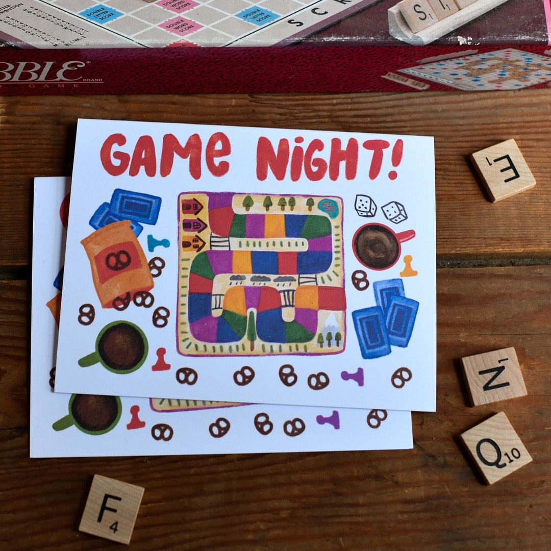 Game Night Card Set of 8 Greeting Card Set Little Truths Studio 