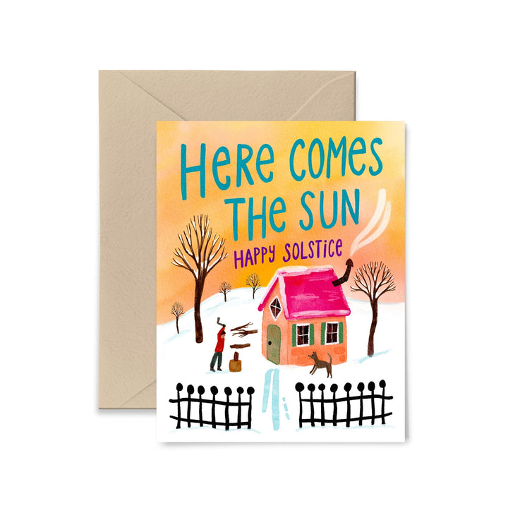 Here Comes The Sun Winter Solstice Card Greeting Card Little Truths Studio 