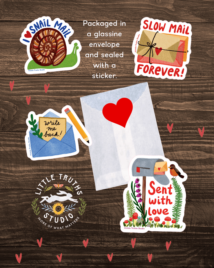I Love Snail Mail Sticker Pack stickers Little Truths Studio 