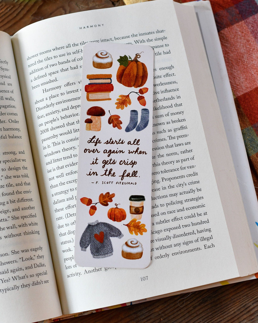 Life Starts All Over Again When It Gets Crisp In The Fall Bookmark Bookmark Little Truths Studio 