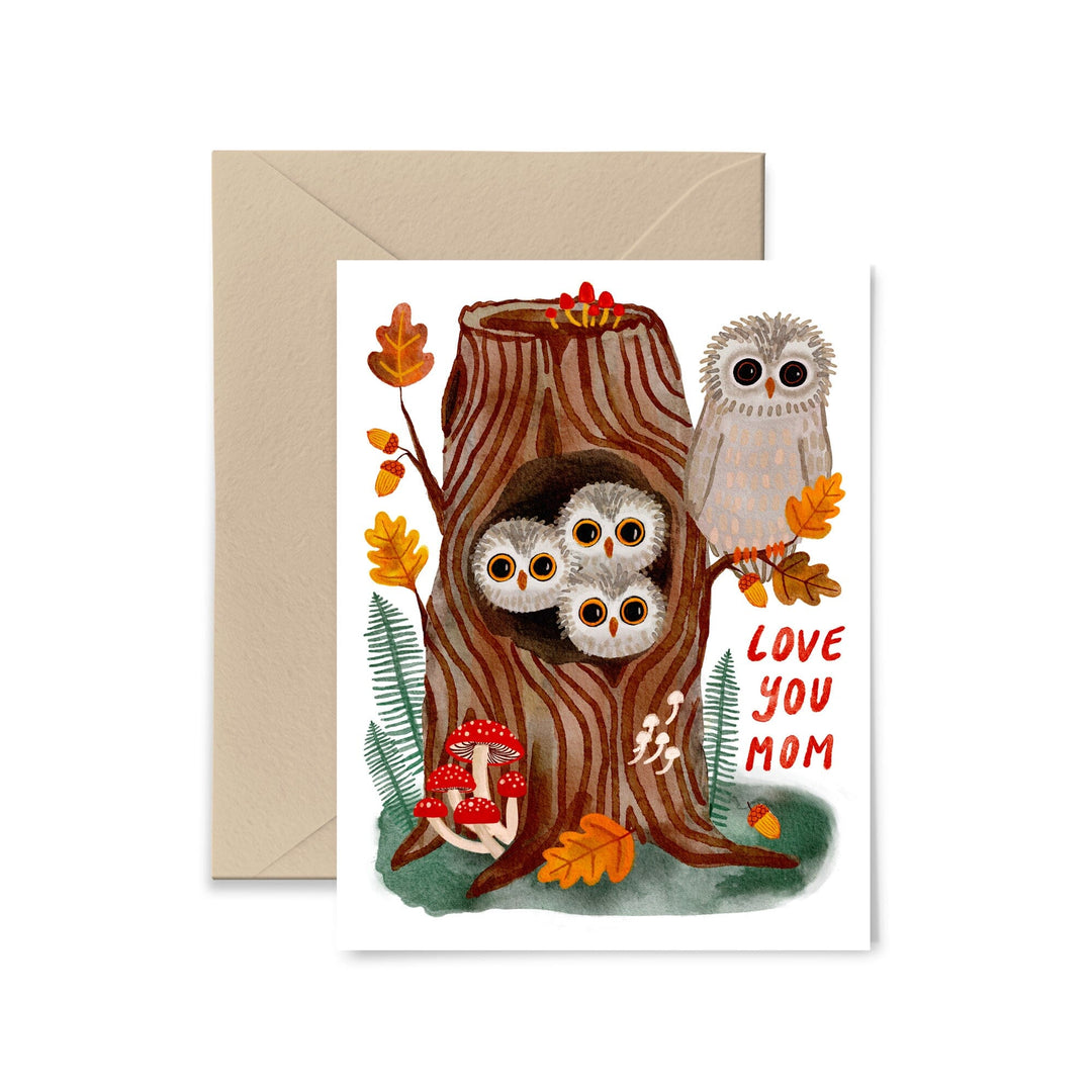 Love You Mom Owls Mother's Day Card Greeting Card Little Truths Studio 