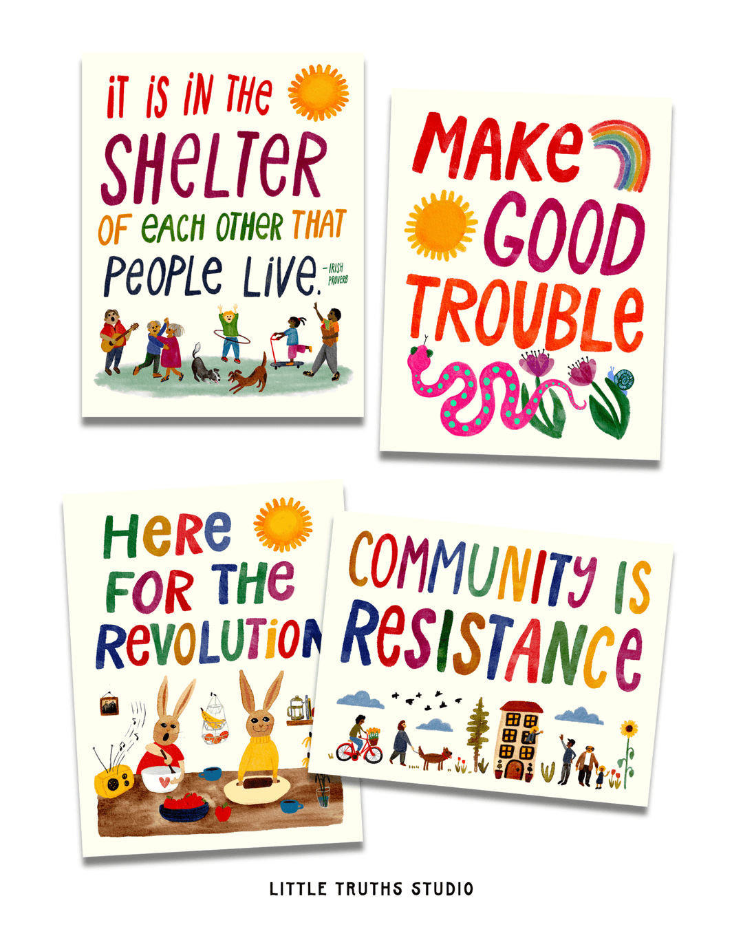 Make Good Trouble 8 Postcard Set Postcard Little Truths Studio 