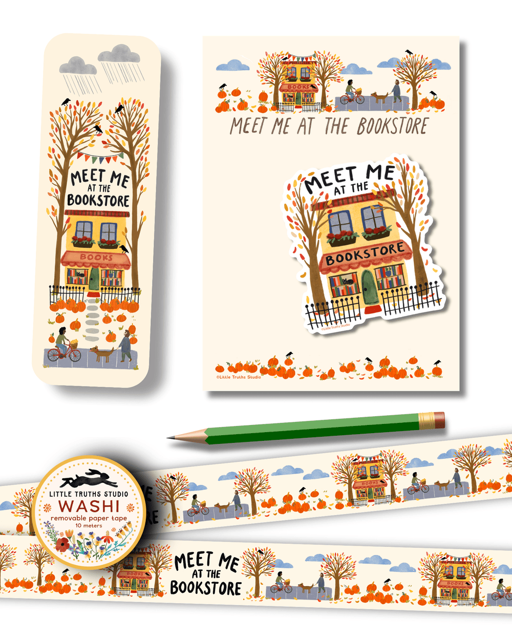 Meet Me At The Bookstore Washi Tape Washi Tape Little Truths Studio 