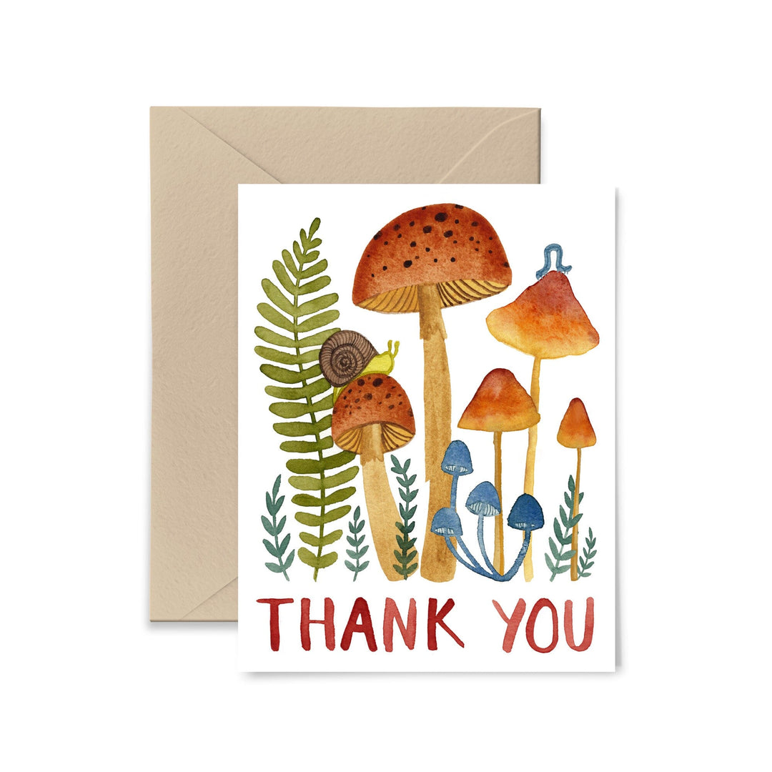 Orange Mushroom Thank You Card Greeting Card Little Truths Studio 