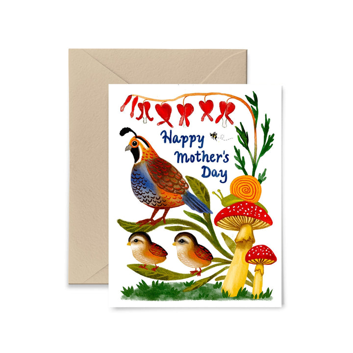Quail Mother's Day Card Greeting Card Little Truths Studio 