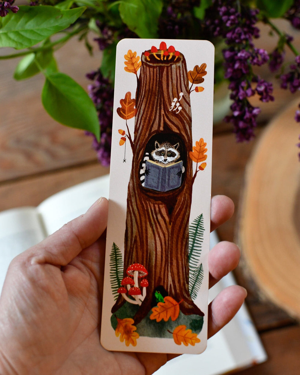 Raccoon Reading Bookmark Bookmark Little Truths Studio 